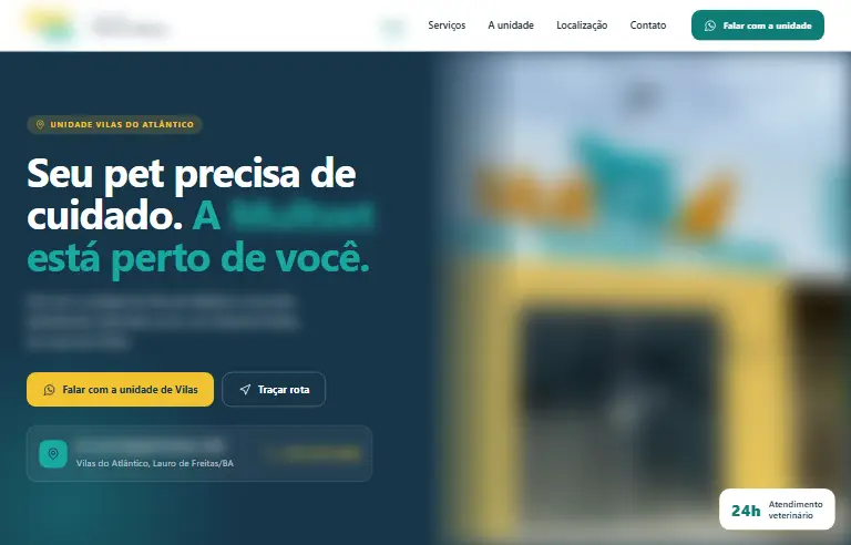 Site de clínica veterinária